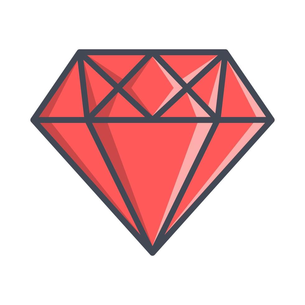 icono de diamante rojo, adecuado para una amplia gama de proyectos creativos digitales. vector