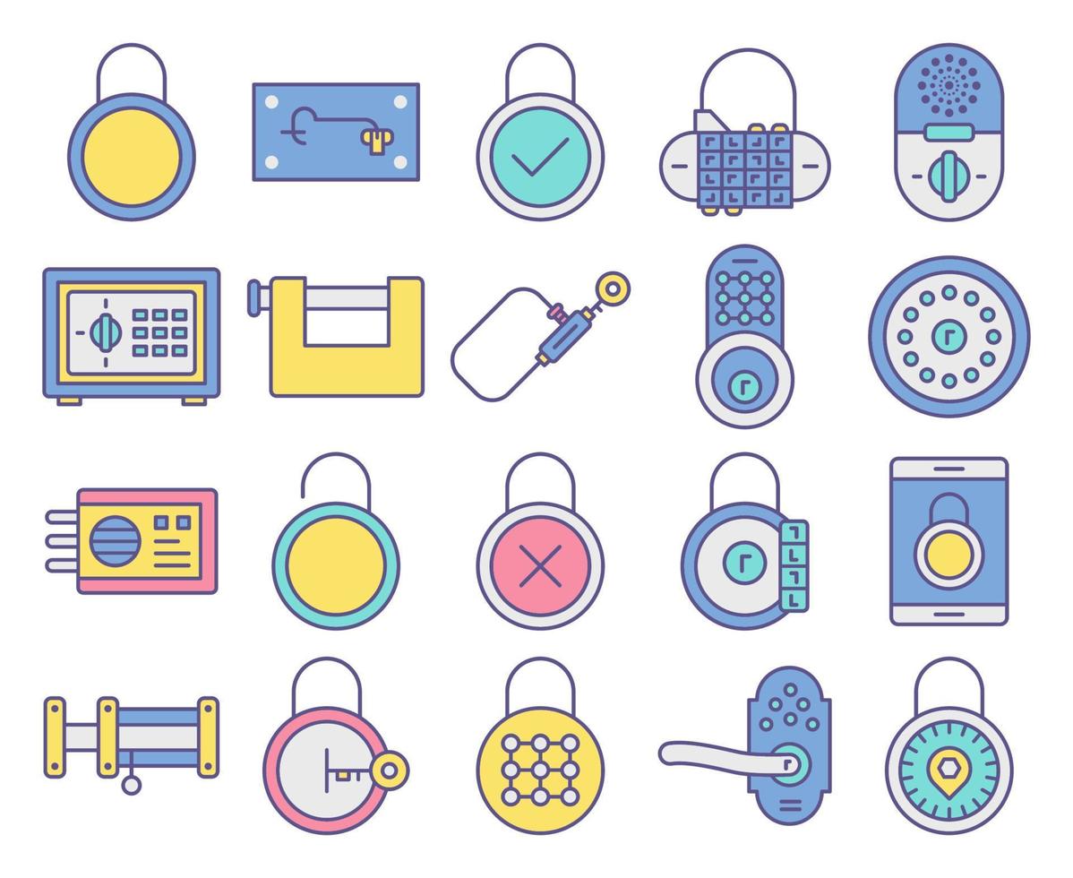 Locks icons, suitable for a wide range of digital creative projects. vector
