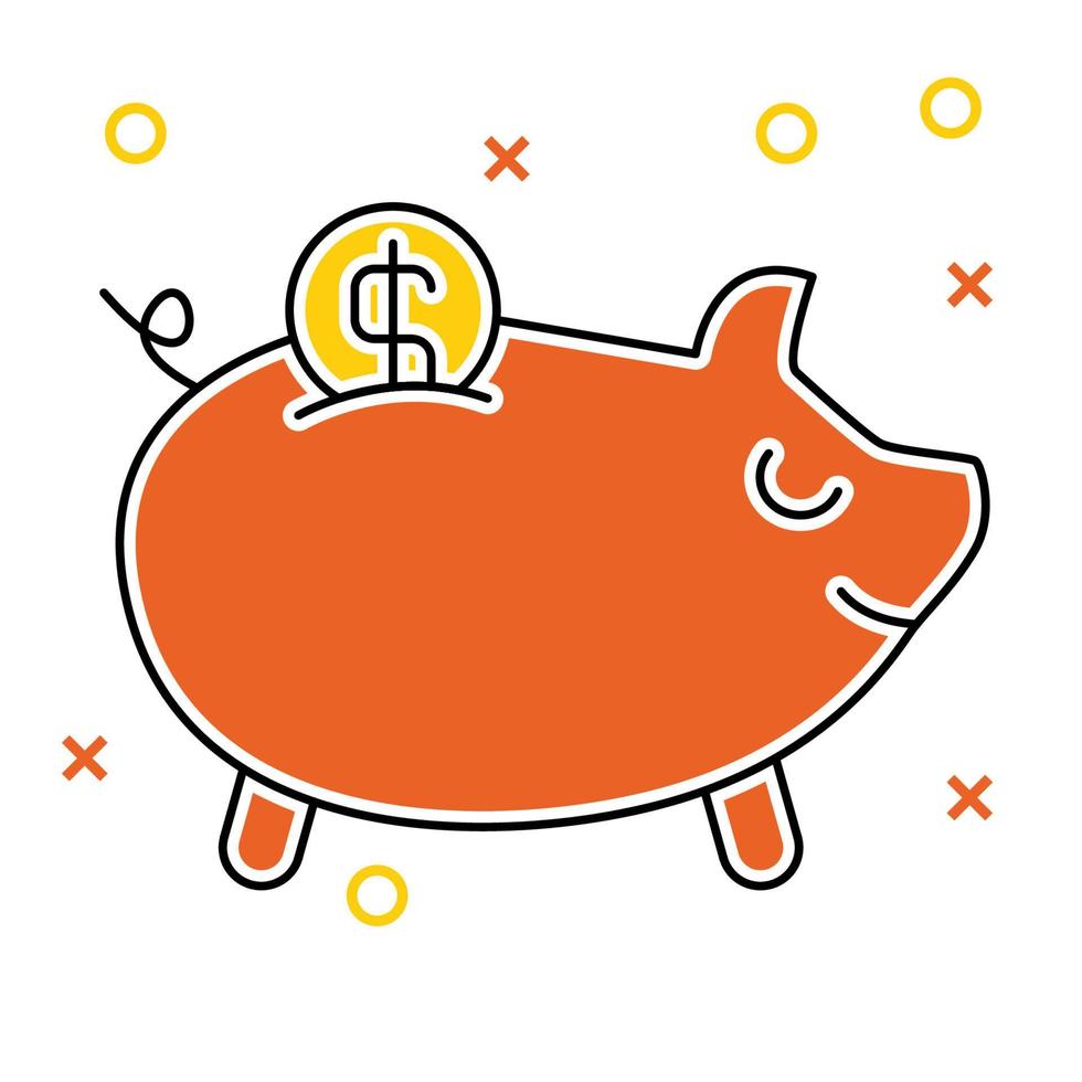 piggy bank icon, suitable for a wide range of digital creative projects. vector