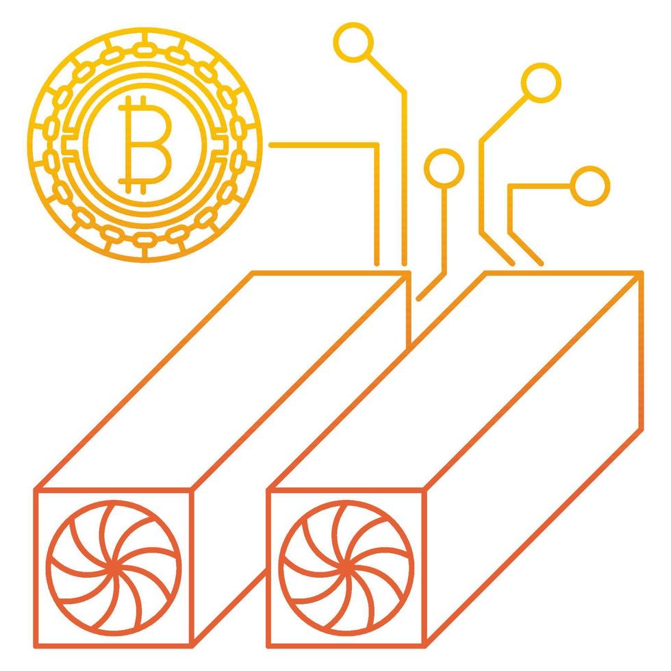 mining bitcoin icon, suitable for a wide range of digital creative projects. vector