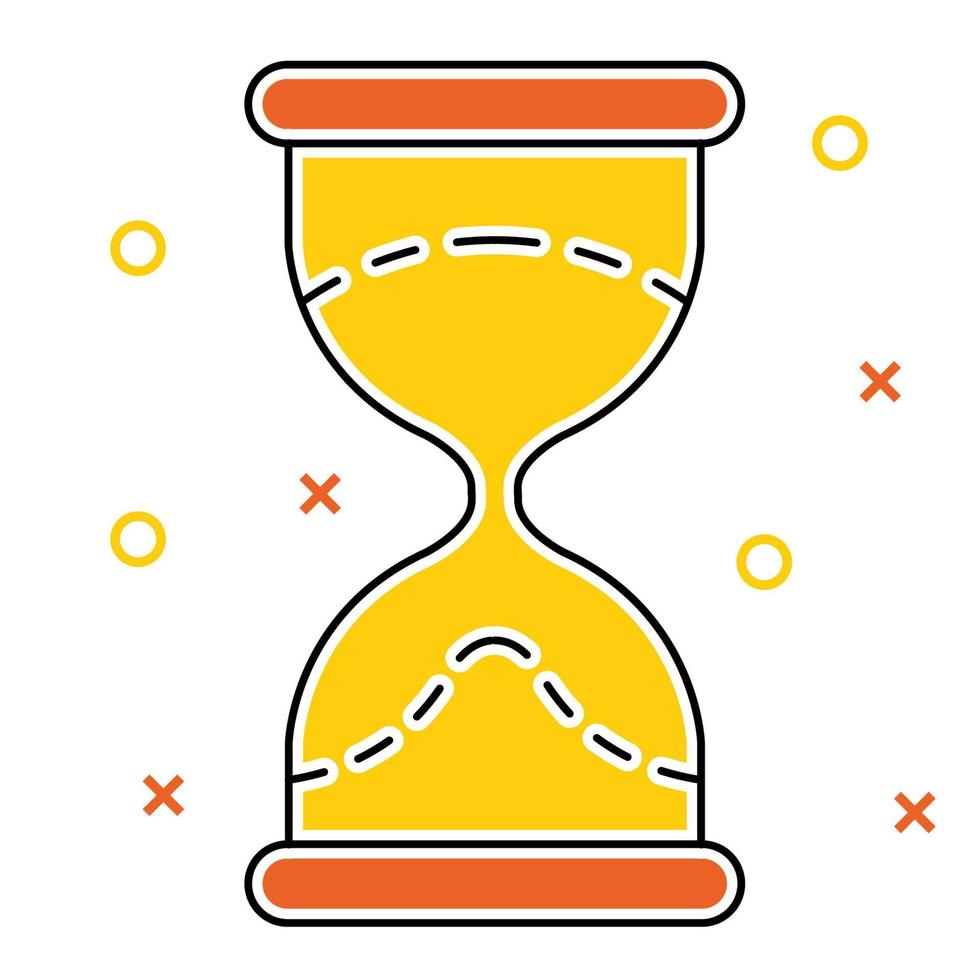 icono de reloj de arena, adecuado para una amplia gama de proyectos creativos digitales. vector