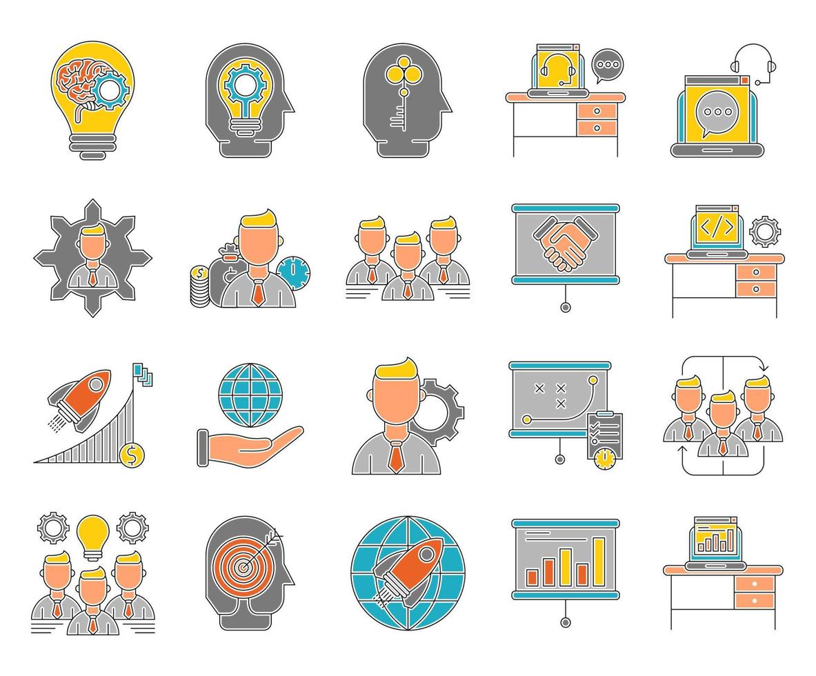 Corporate business icons, suitable for a wide range of digital creative projects. vector