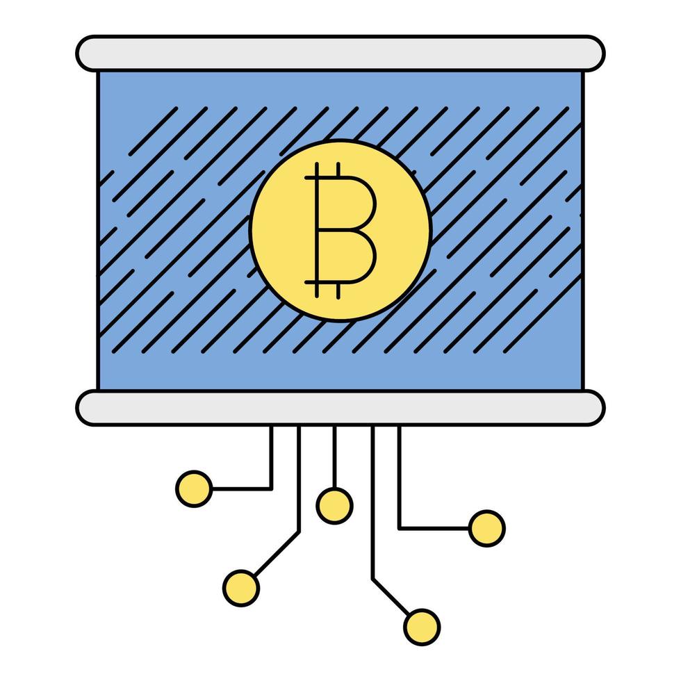 bitcoin report icon, suitable for a wide range of digital creative projects. vector