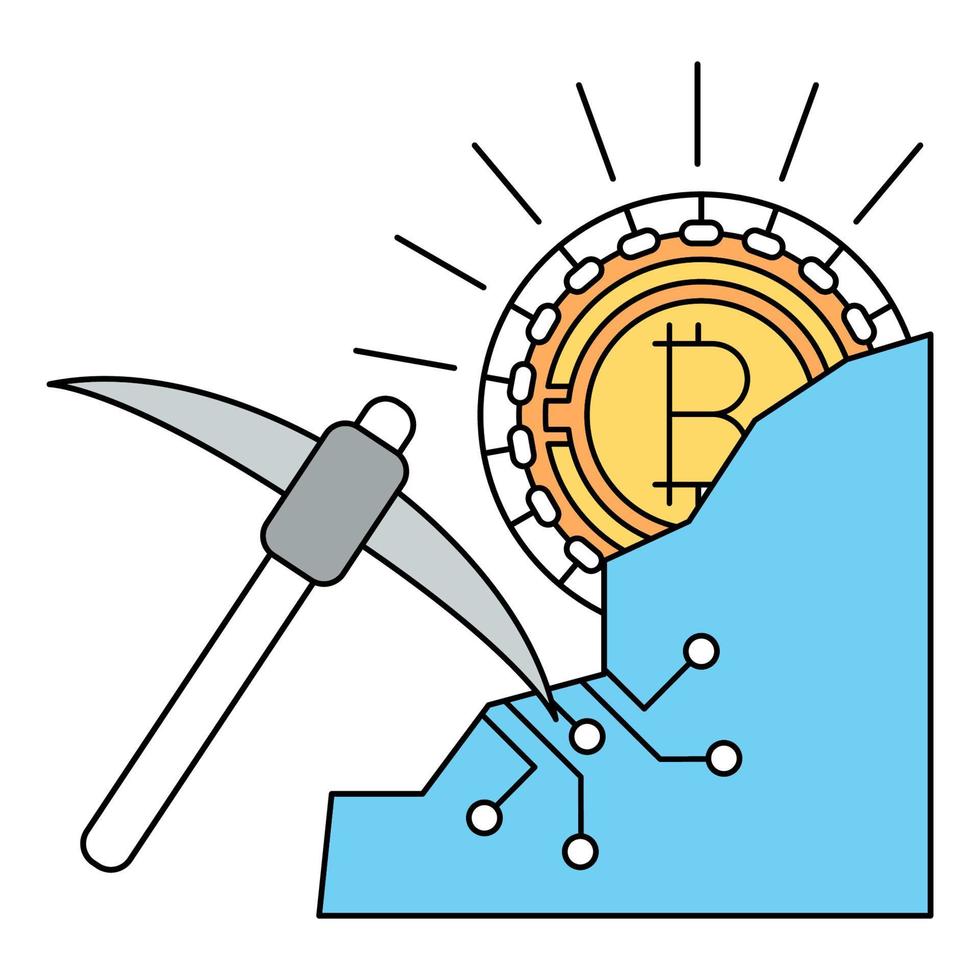 ícono de minería, adecuado para una amplia gama de proyectos creativos digitales. vector