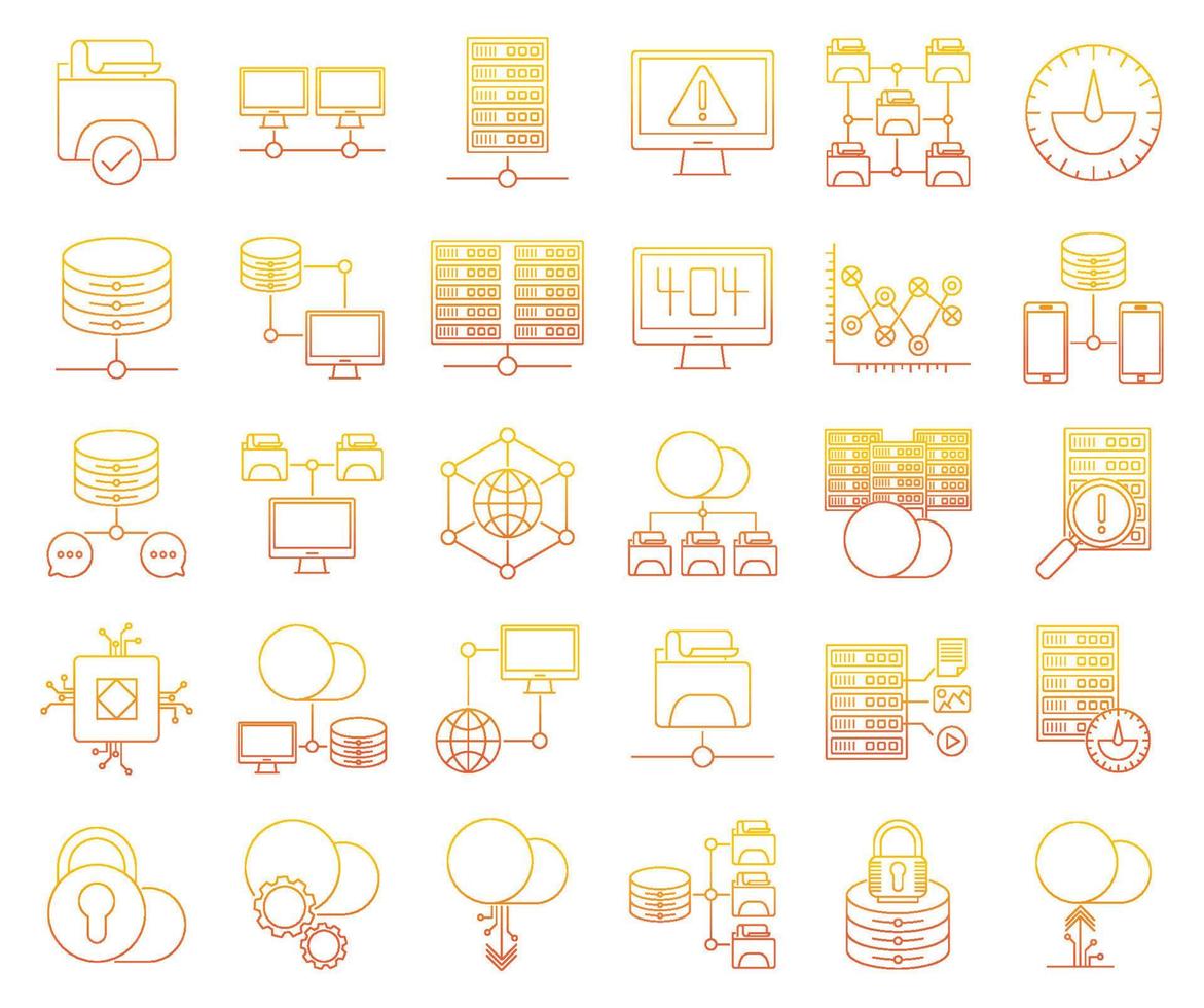 Network and hosting icons, suitable for a wide range of digital creative projects. vector