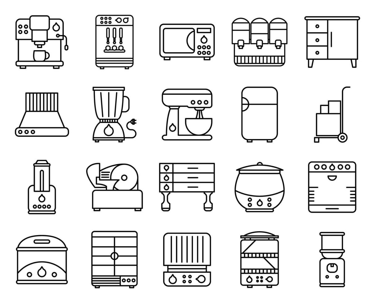 Restaurant Equipment icons, suitable for a wide range of digital creative projects. vector