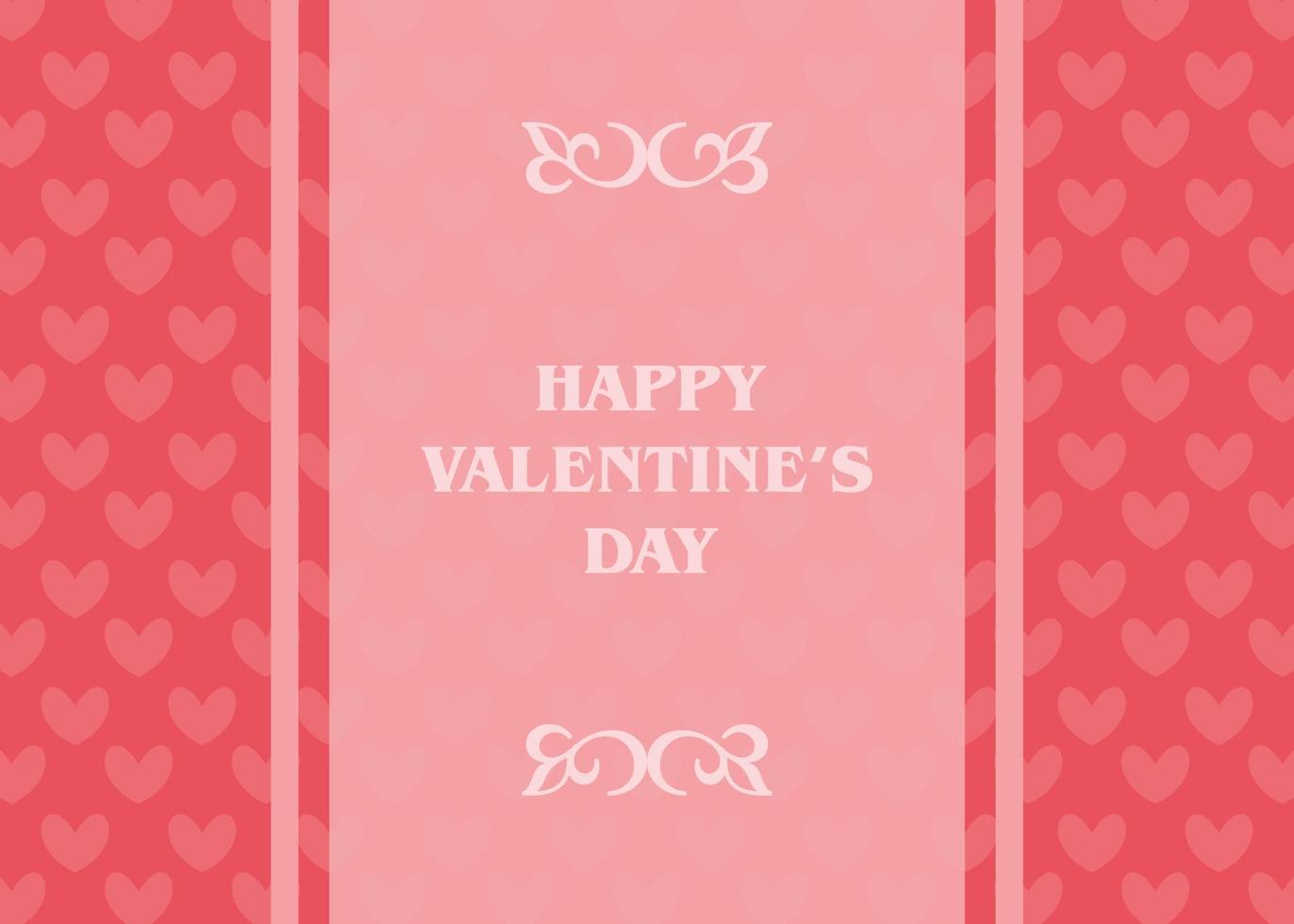 greeting card frame happy valentine's day with red background and heart illustration vector