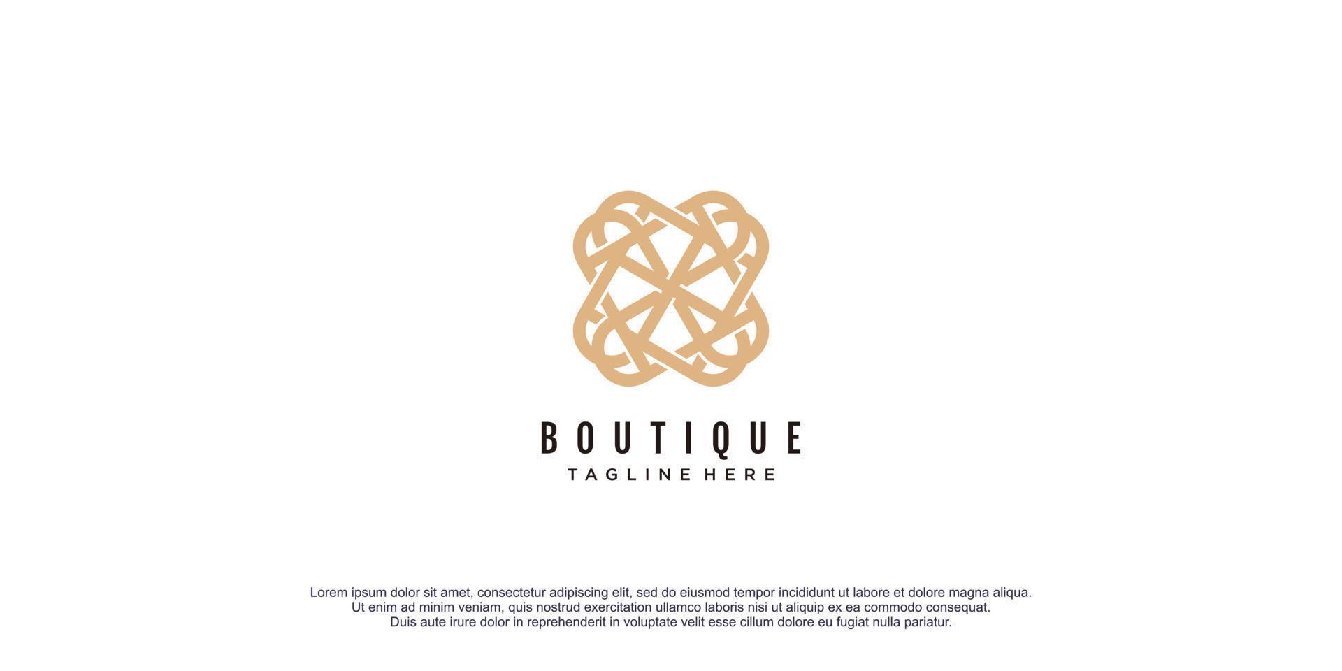 Boutique logo with creative concept design icon vector illustration