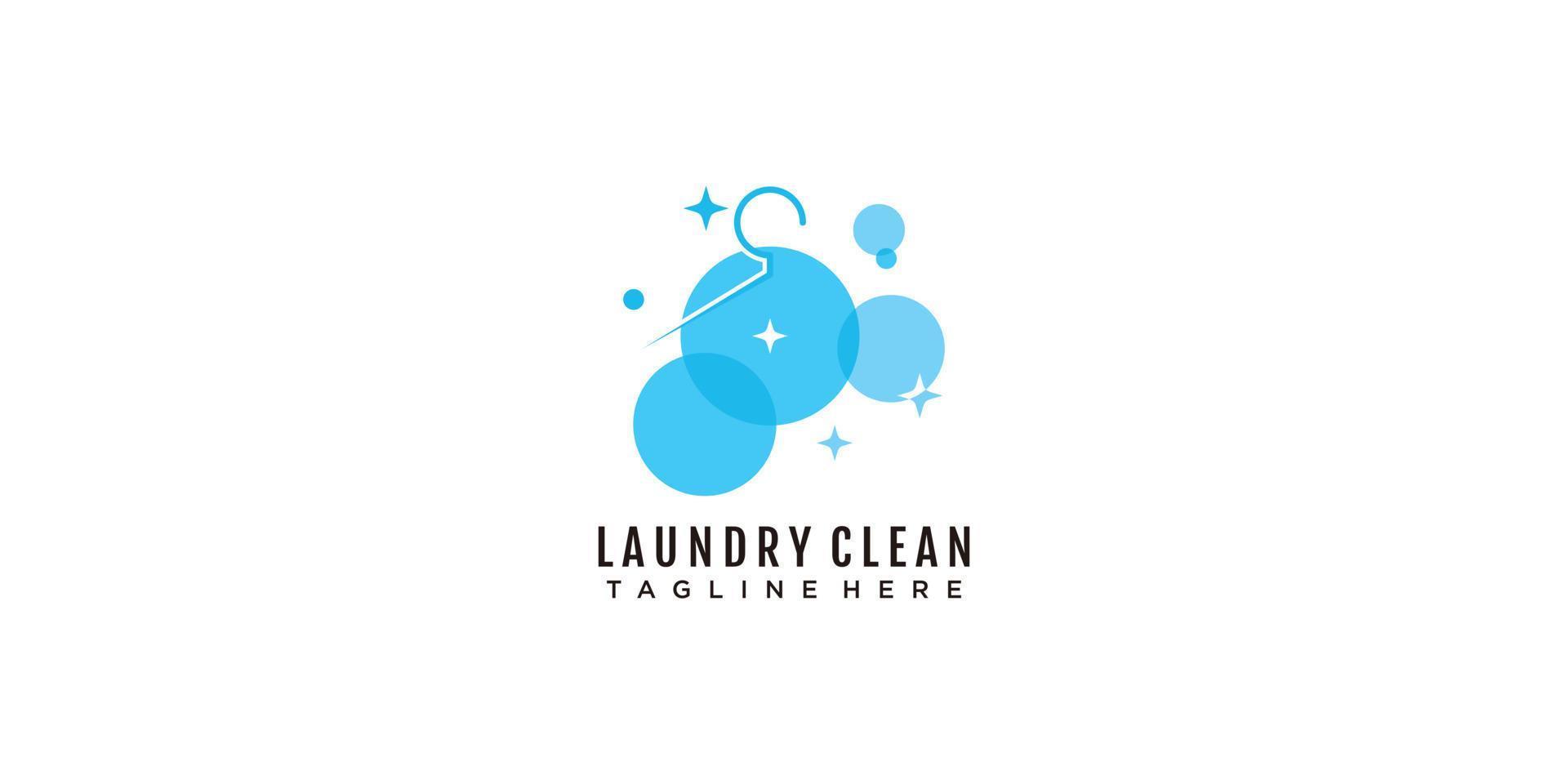 Laundry logo with creative concept design icon vector