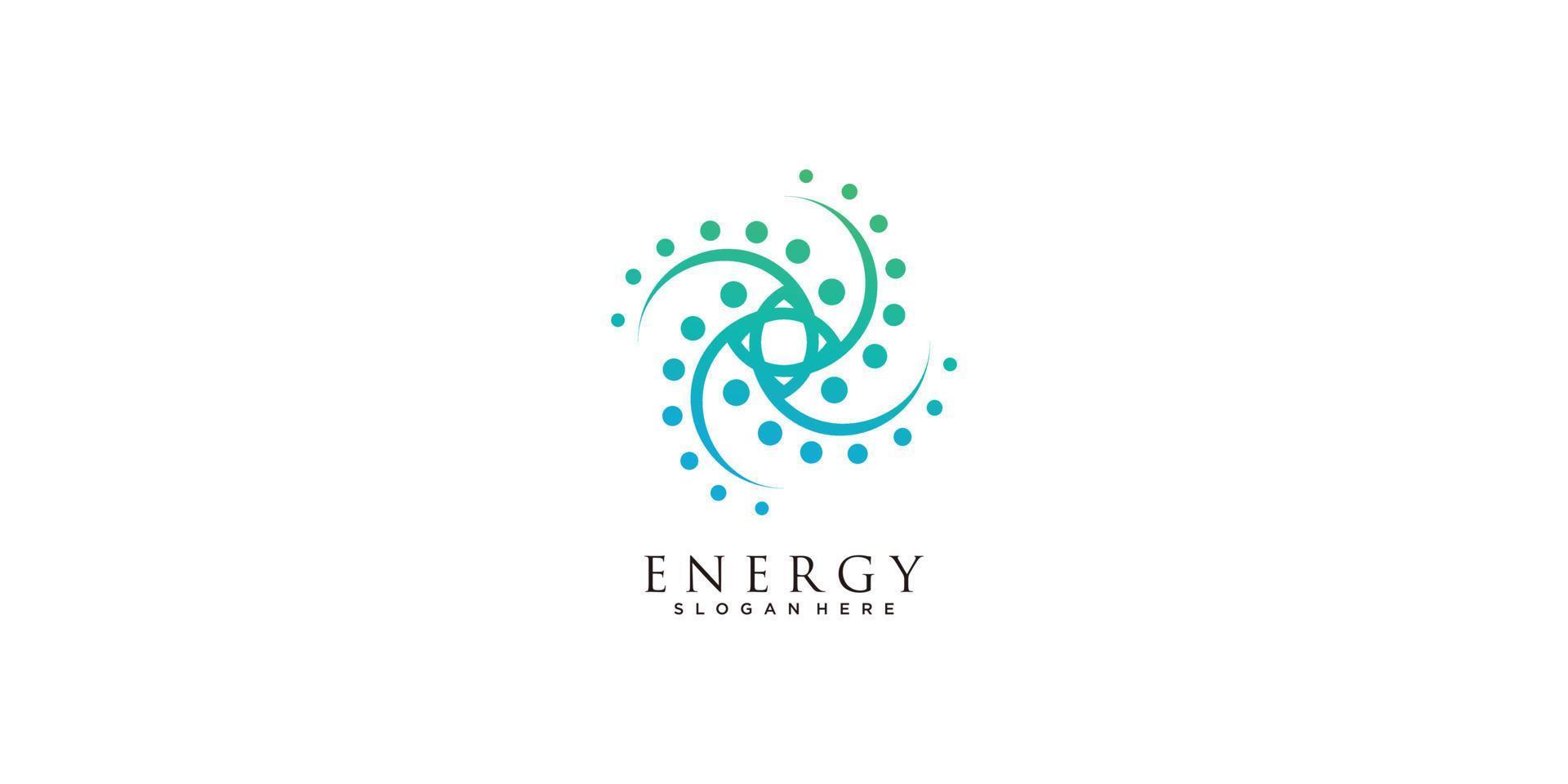 Energy logo with spinning icon design vector illustration