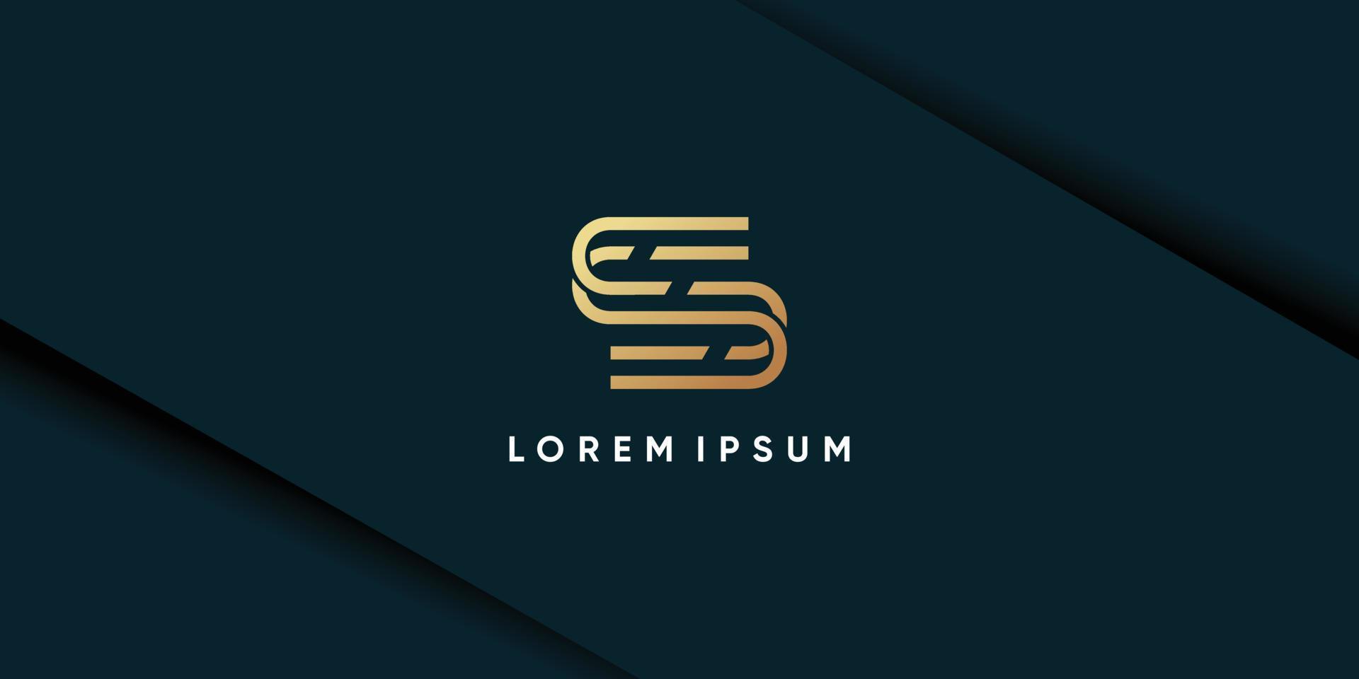 Initial logo with letter S lineart design icon vector illustration