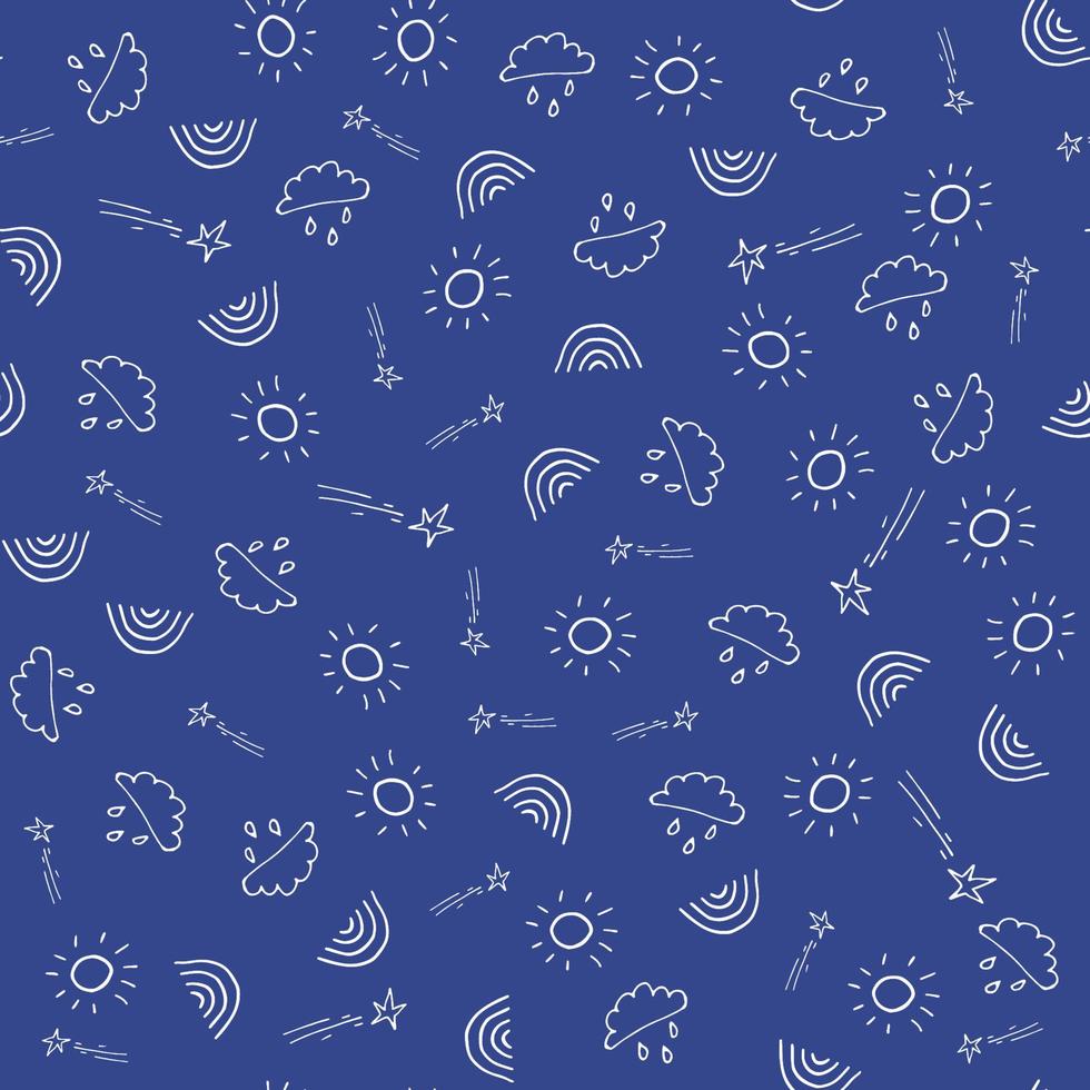 Vector pattern of different doodles. Hand drawn elements
