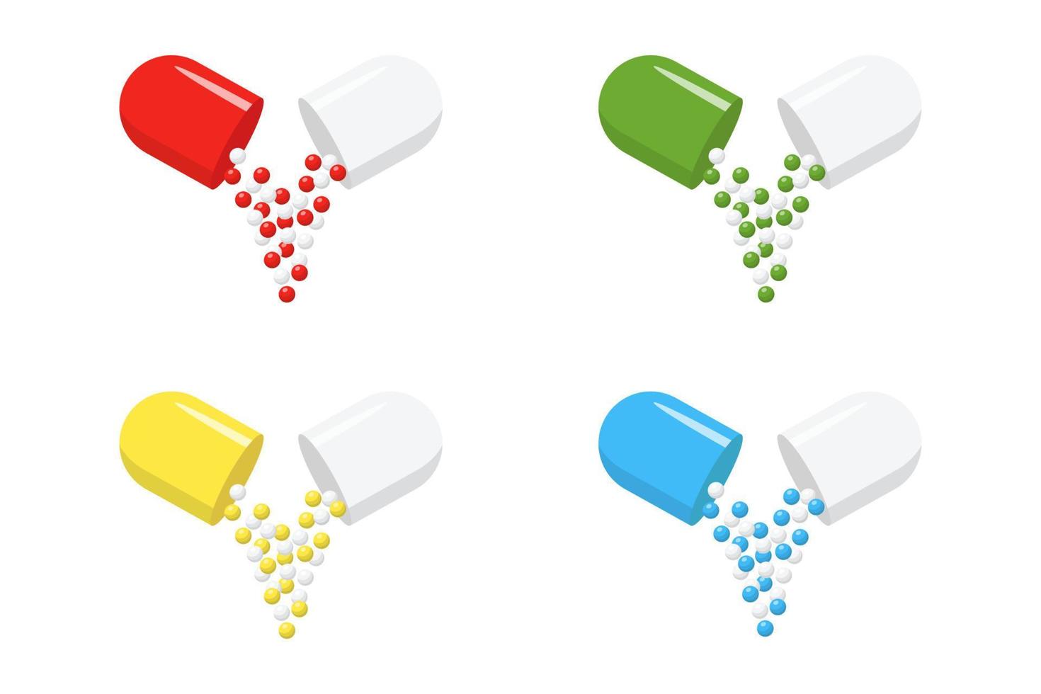 Pill flat icon isolated on white background. vector