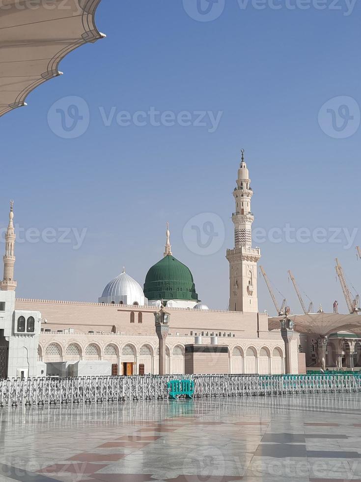 Beautiful daytime view of Masjid Al Nabawi, Medina, Saudi Arabia. photo