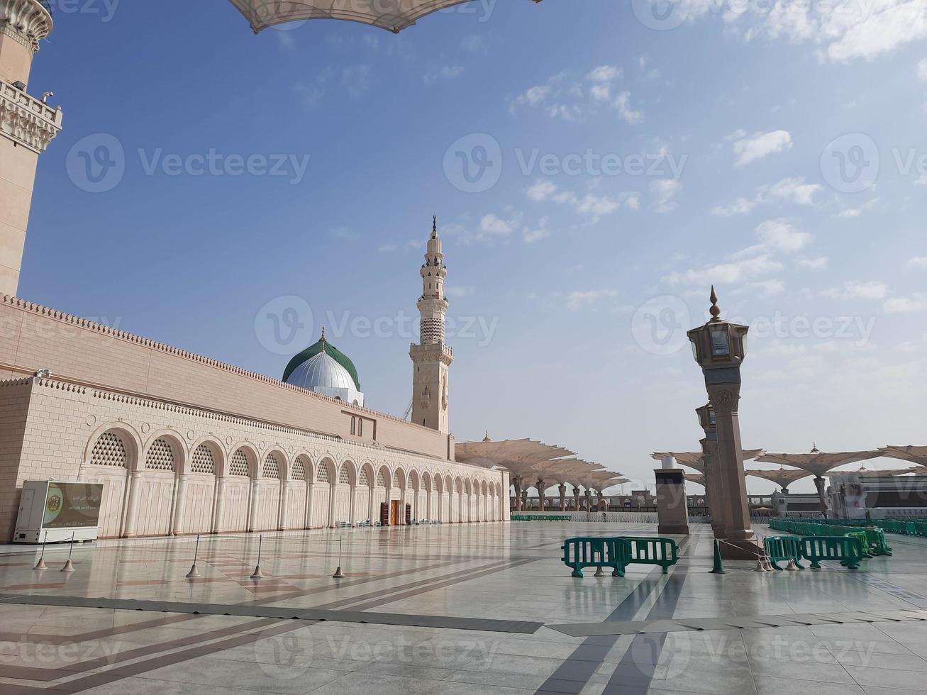 Beautiful daytime view of Masjid Al Nabawi, Medina, Saudi Arabia. photo