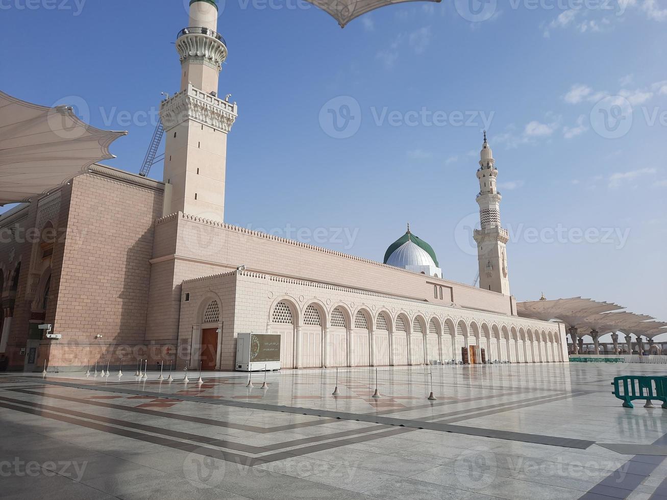 Beautiful daytime view of Masjid Al Nabawi, Medina, Saudi Arabia. photo