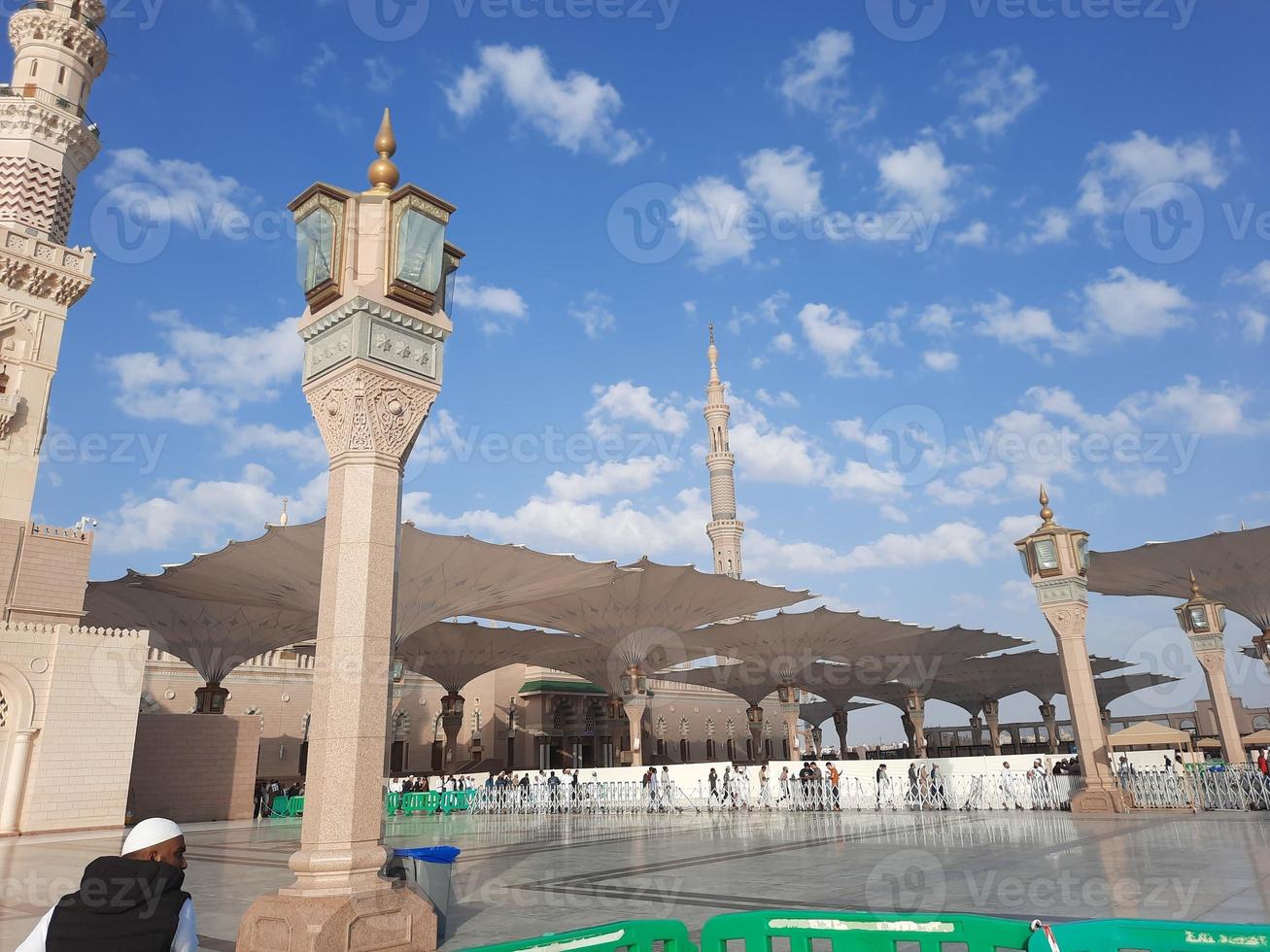 Beautiful daytime view of Prophet's Mosque - Masjid Al Nabawi, Medina, Saudi Arabia. photo