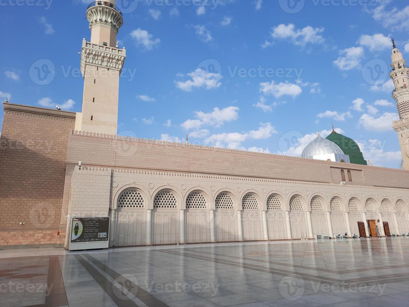 Beautiful daytime view of Prophet's Mosque - Masjid Al Nabawi, Medina, Saudi Arabia. photo