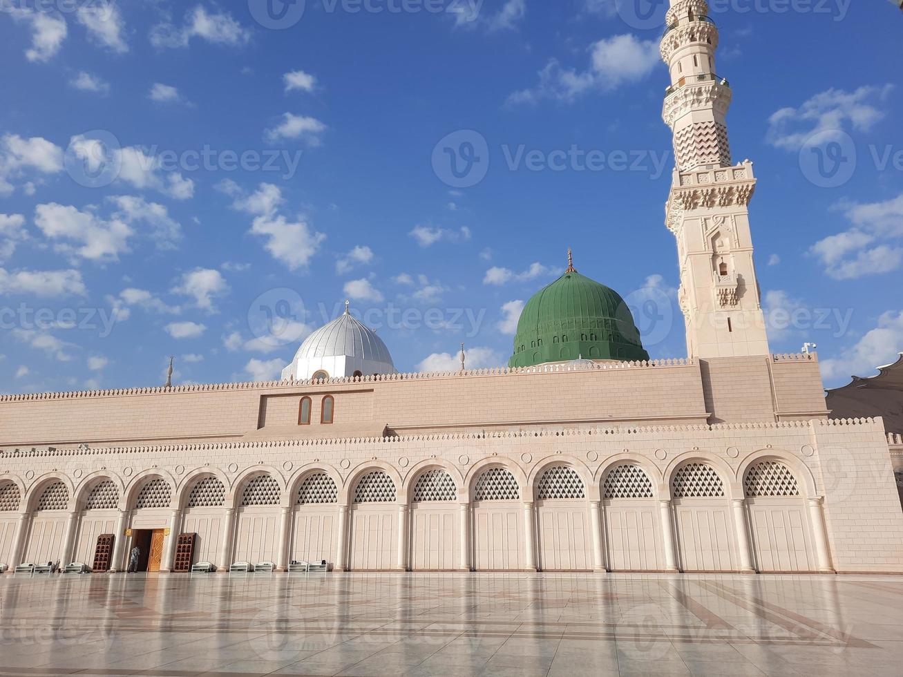 Beautiful daytime view of Prophet's Mosque - Masjid Al Nabawi, Medina, Saudi Arabia. photo