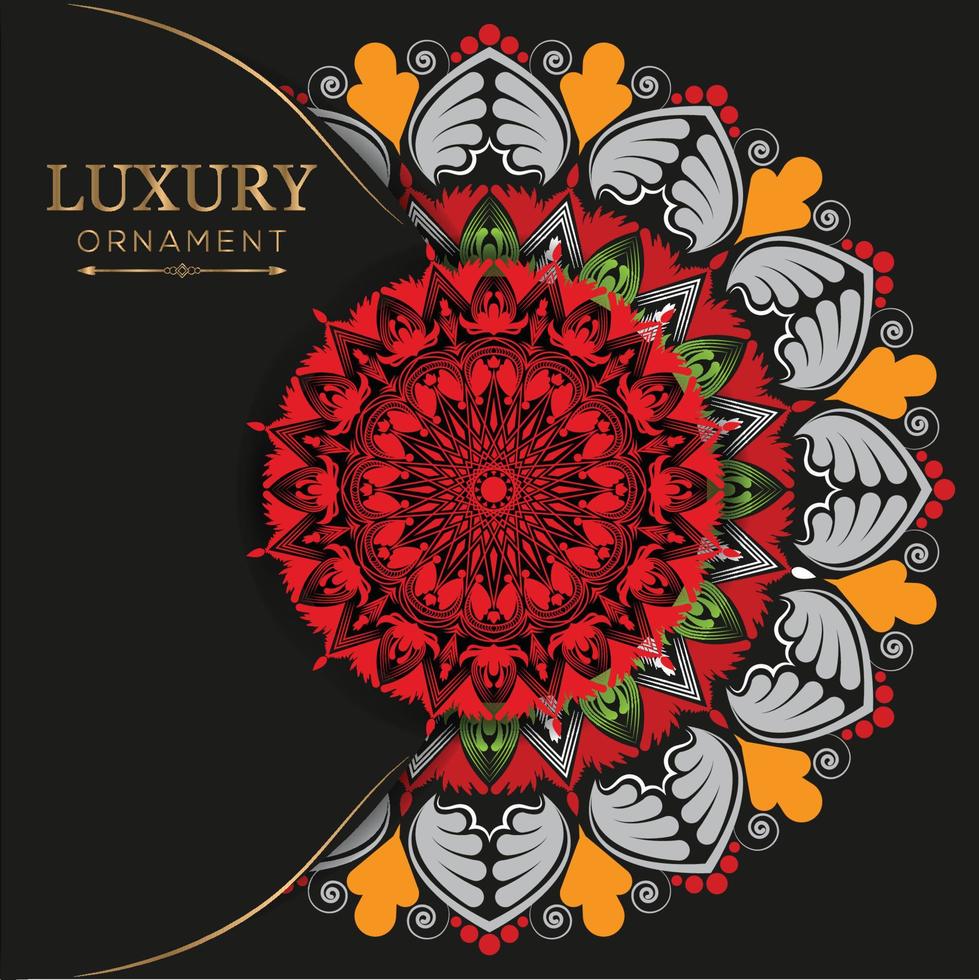 Luxury golden geometric mandala ornament shape background. vector ethnic mandala