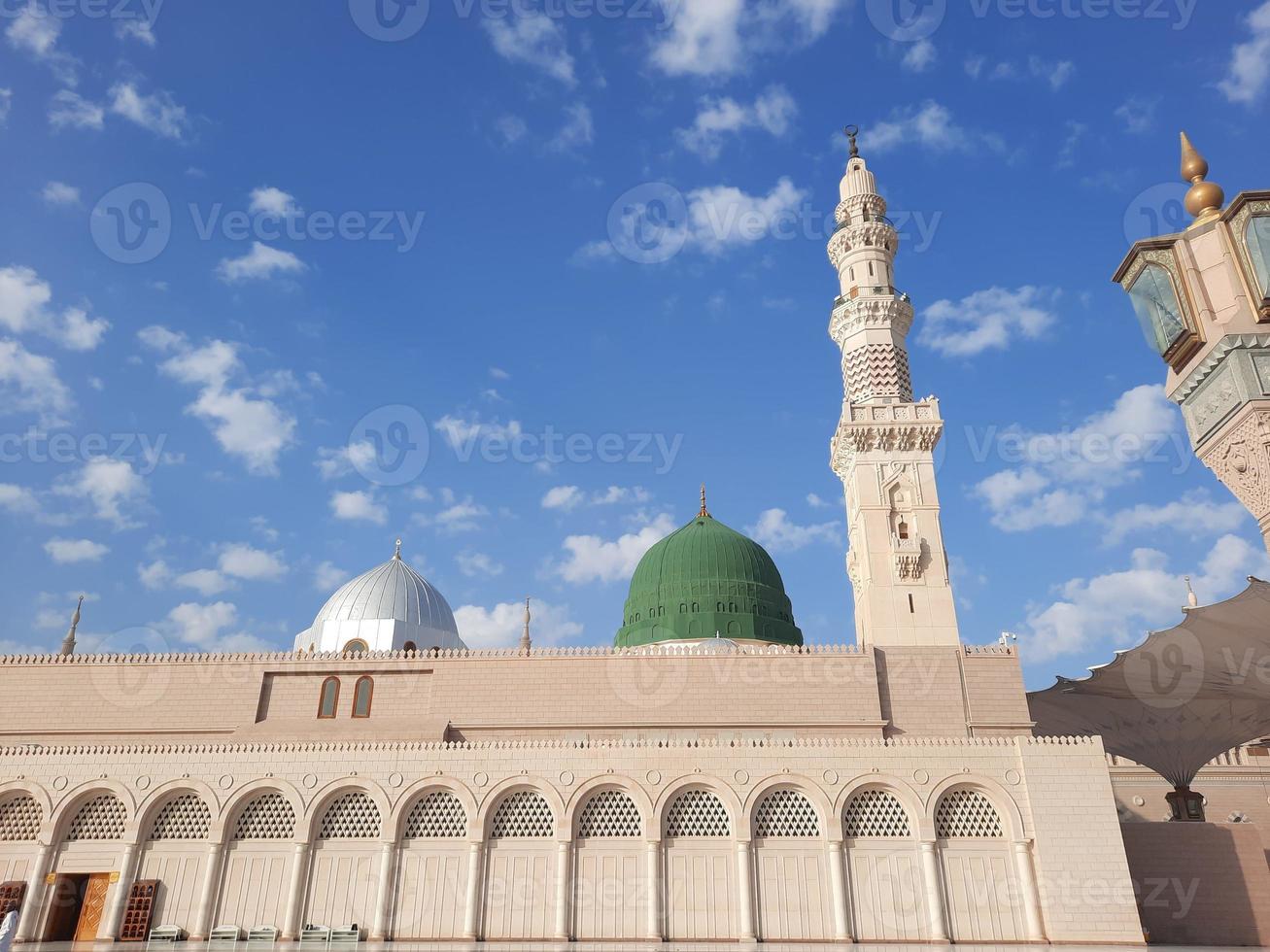 Beautiful daytime view of Prophet's Mosque - Masjid Al Nabawi, Medina, Saudi Arabia. photo