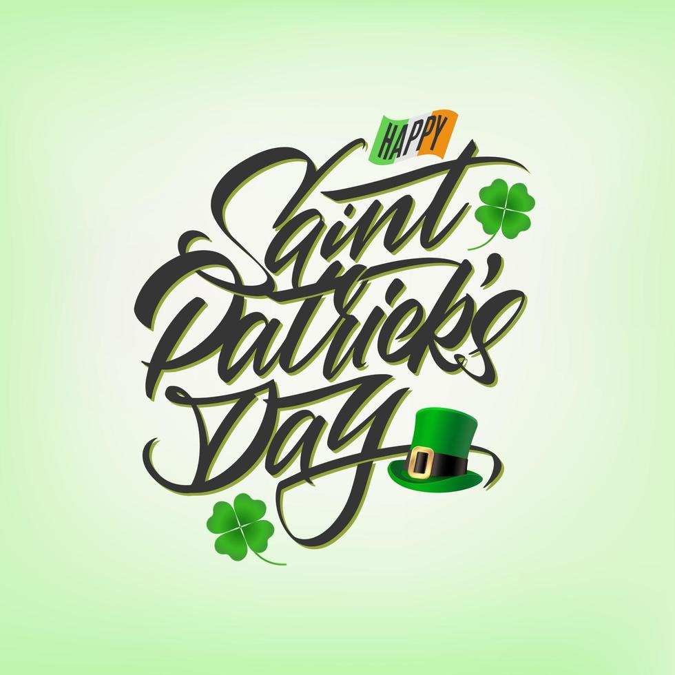Typographic style poster for St. Patrick's Day with message Happy St. Patrick's Day. Vector illustration
