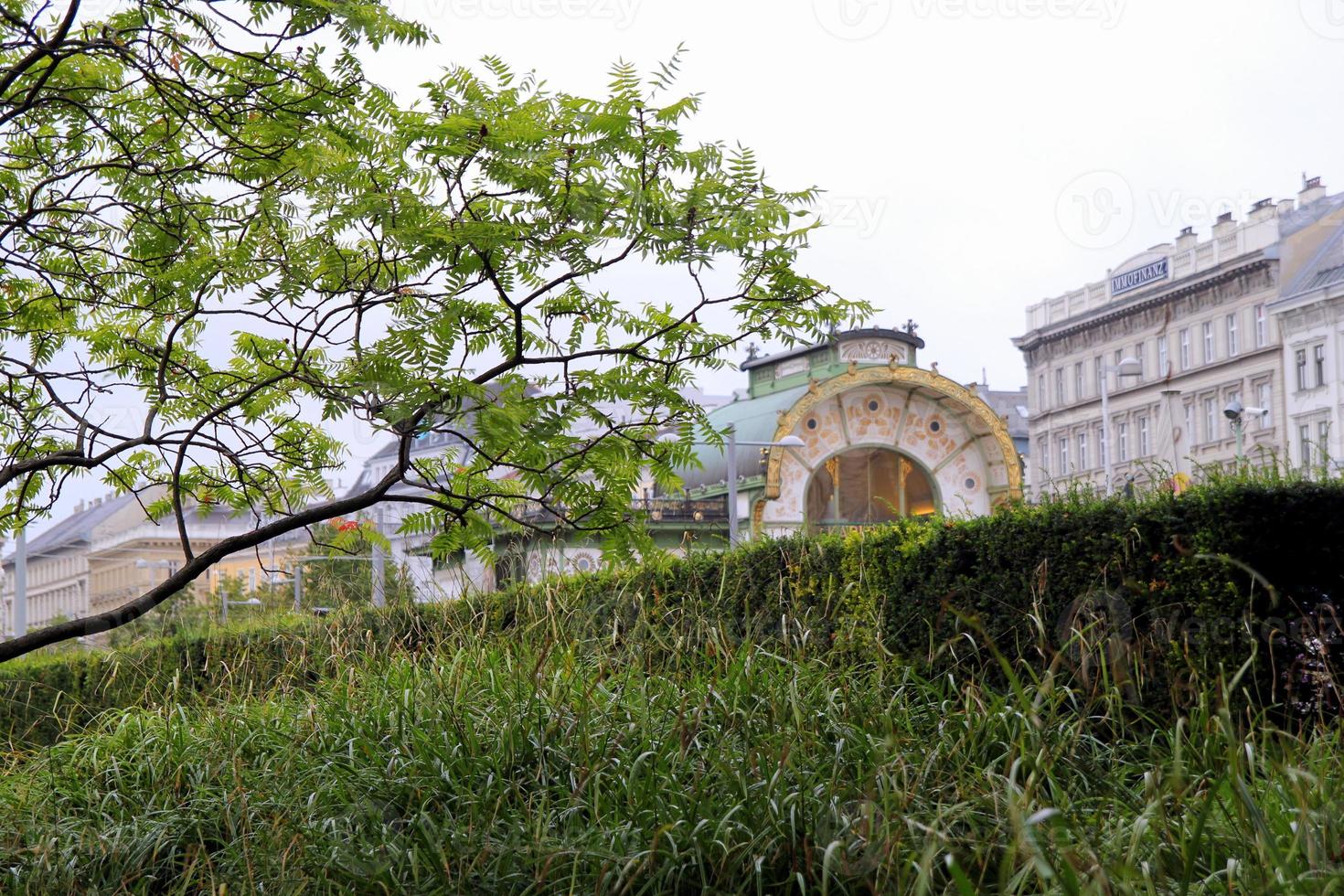 Travel to Vienna, Austria. The view on the city landscape in the park. photo