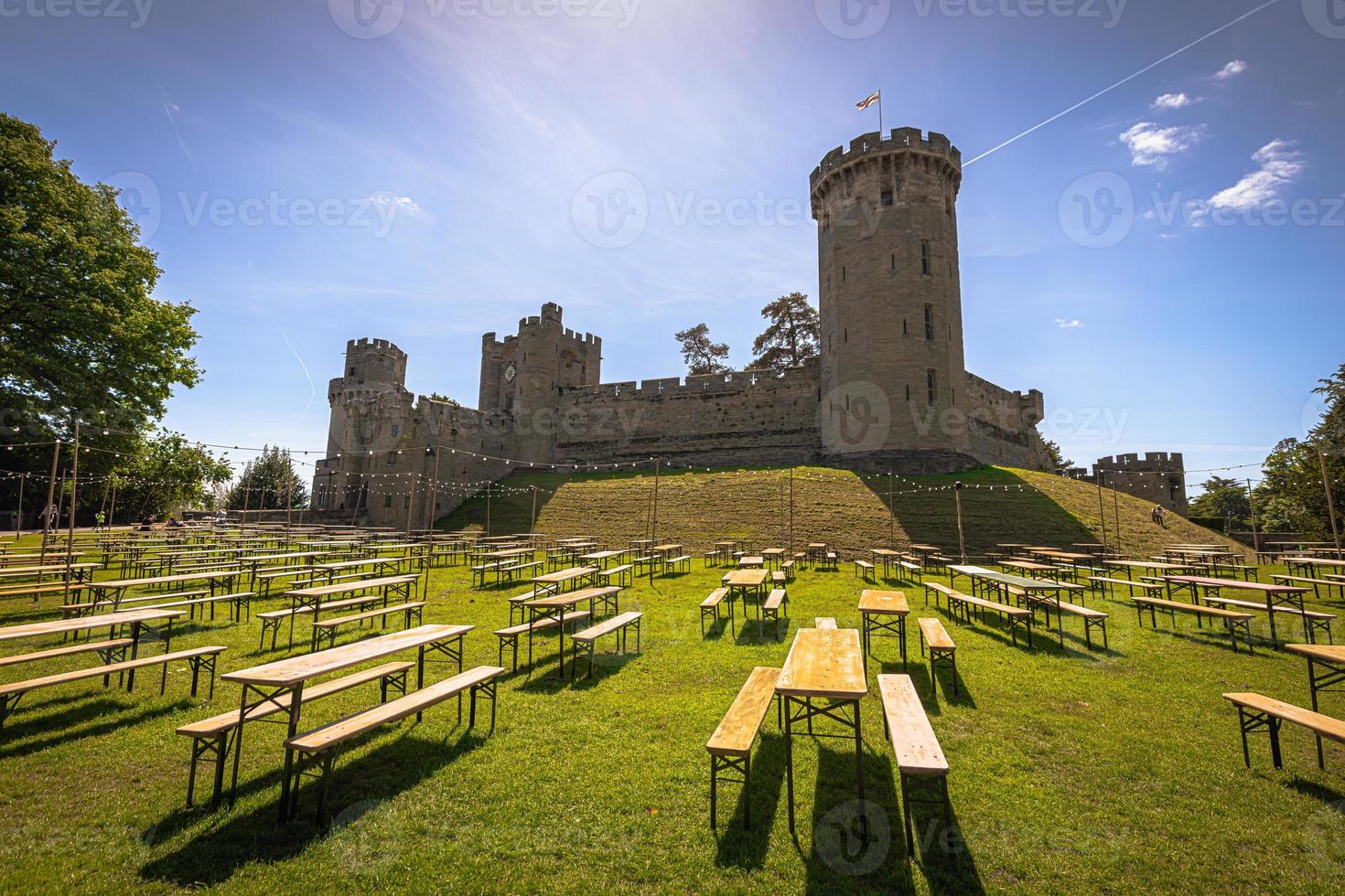 castillo épico de warwick, inglaterra. foto