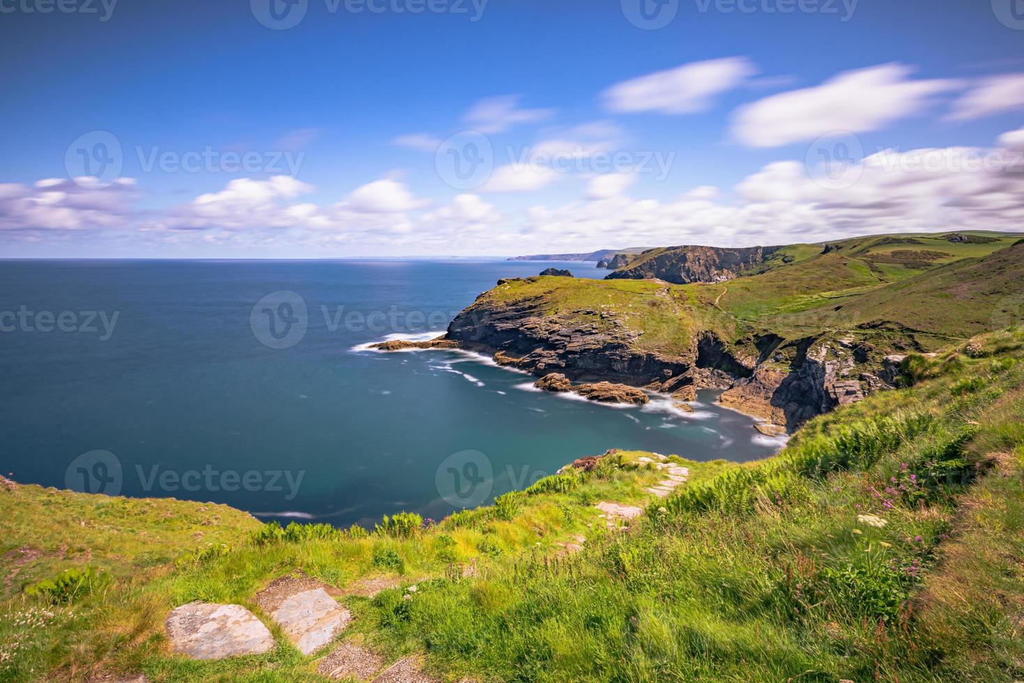 The legendary ancient town of Tintagel in Cornwall, England. photo