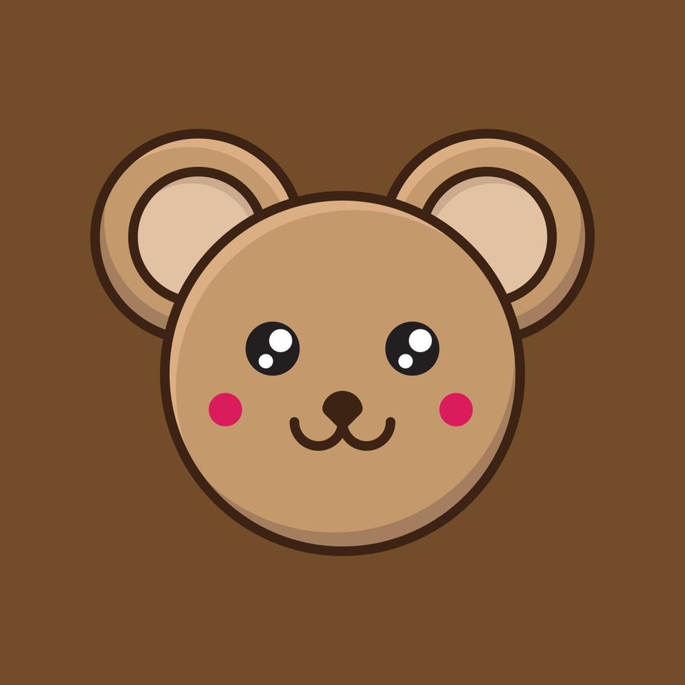 Avatar Animal Face. Bear Face Illustration Design vector