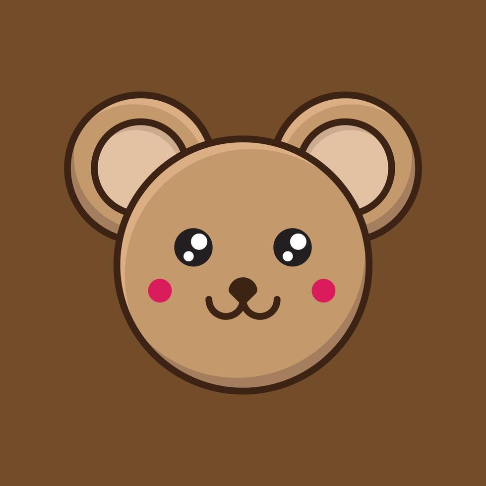 cara de animal avatar. diseño de ilustración de cara de oso vector