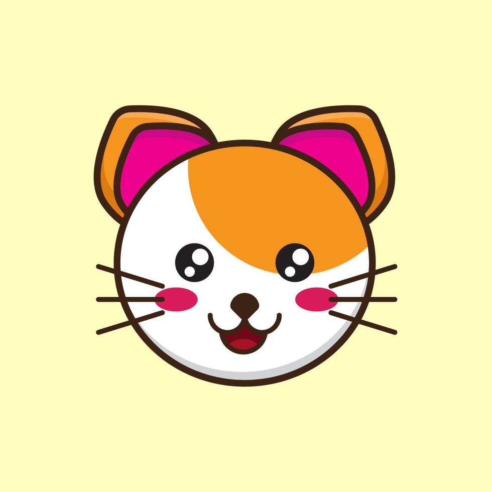 Avatar Animal Face. Cat Face Illustration Design vector