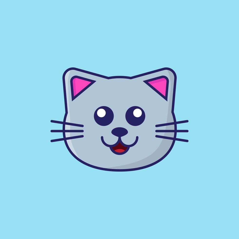 Avatar Animal Face. Cat Face Illustration Design vector