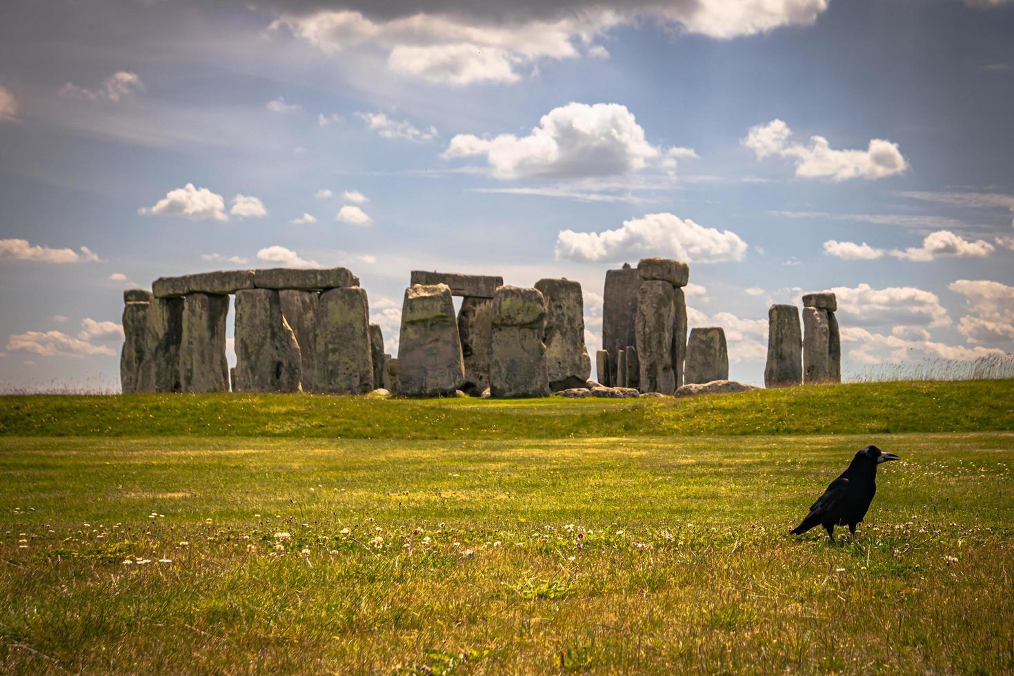 Ancient ruins of the druid site of Stonehenge on the plain of Salisbury, England. photo