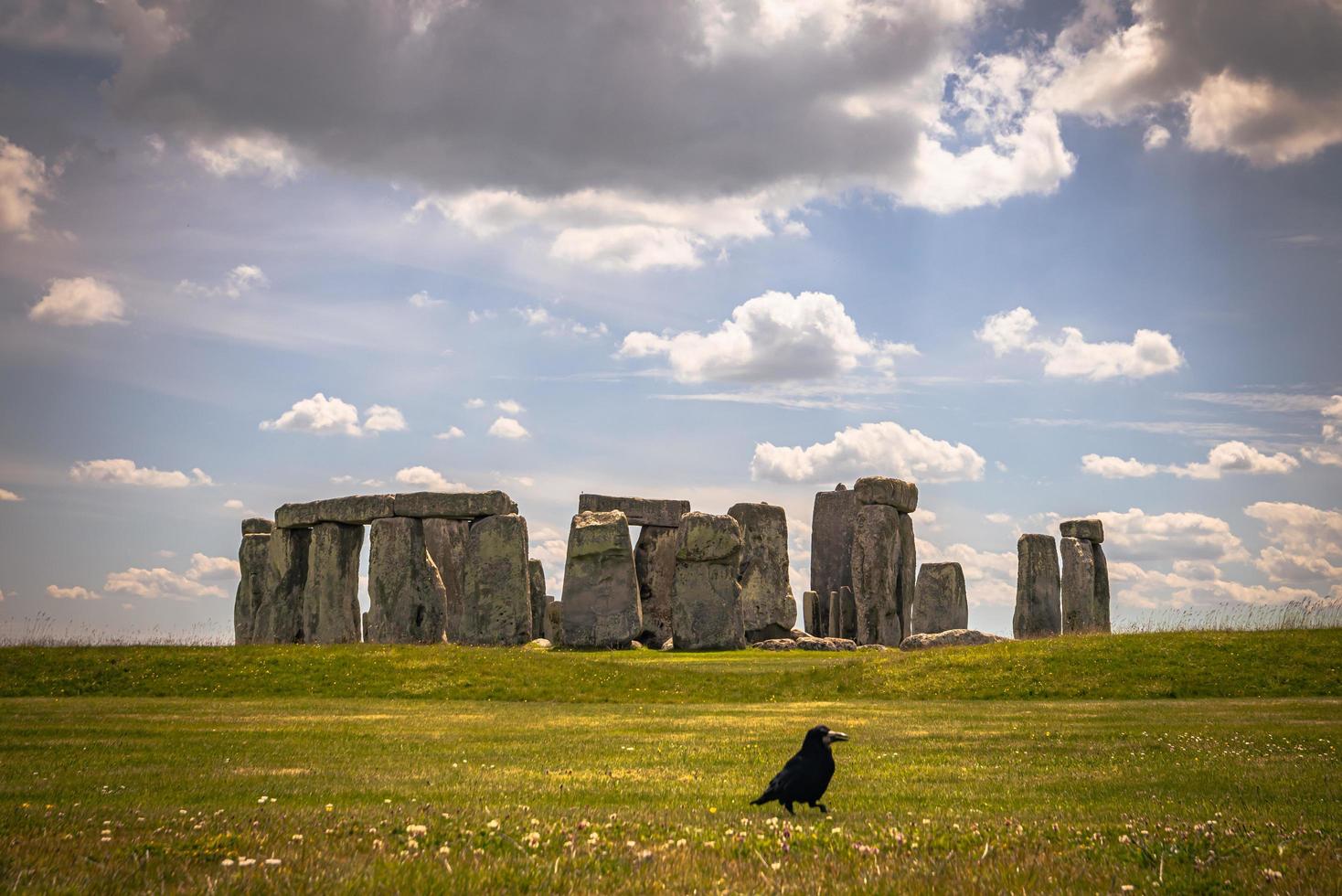 Ancient ruins of the druid site of Stonehenge on the plain of Salisbury, England. photo