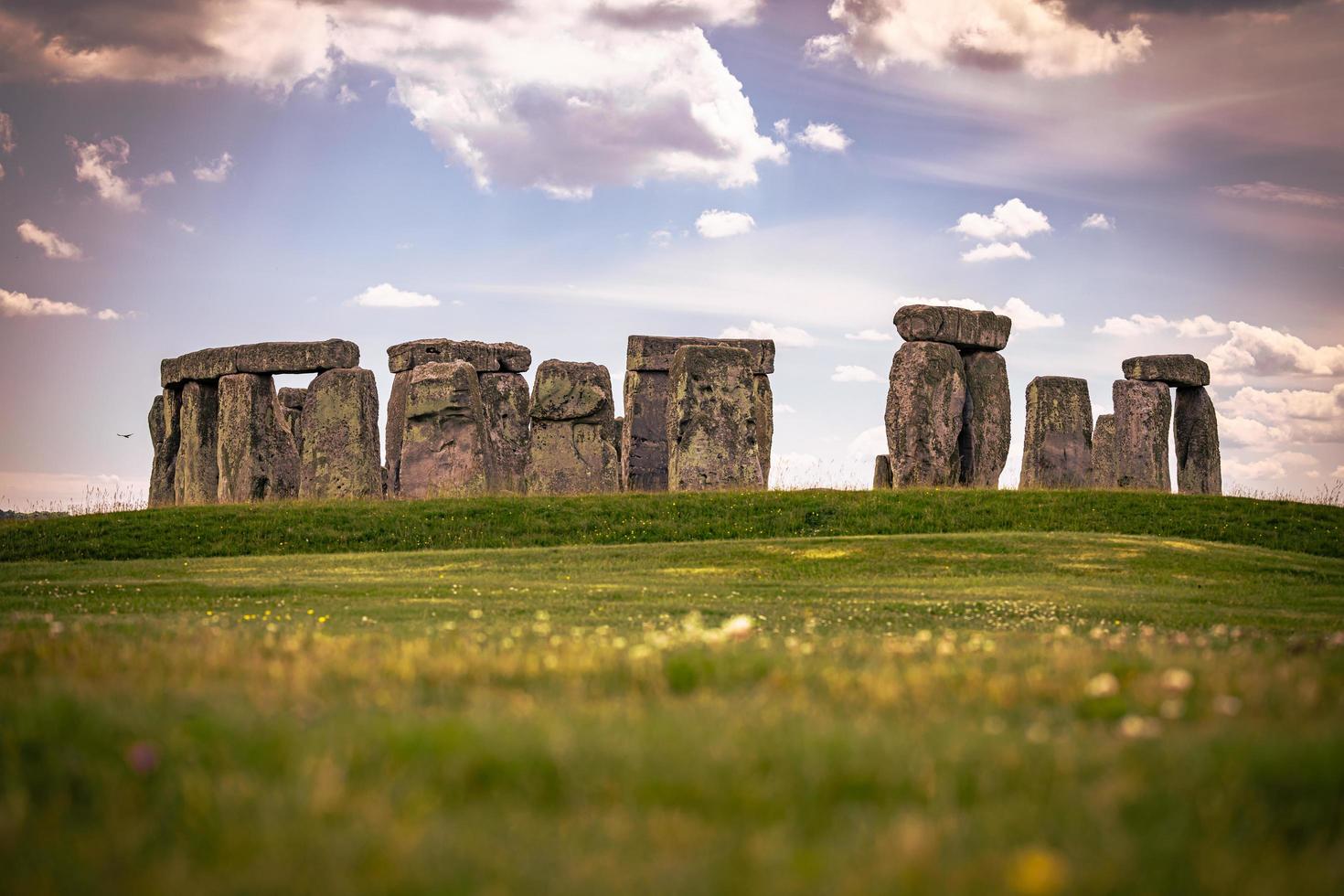 Ancient ruins of the druid site of Stonehenge on the plain of Salisbury, England. photo