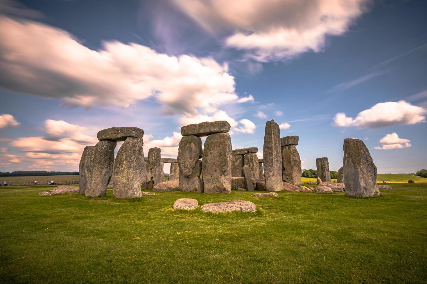 Ancient ruins of the druid site of Stonehenge on the plain of Salisbury, England. photo