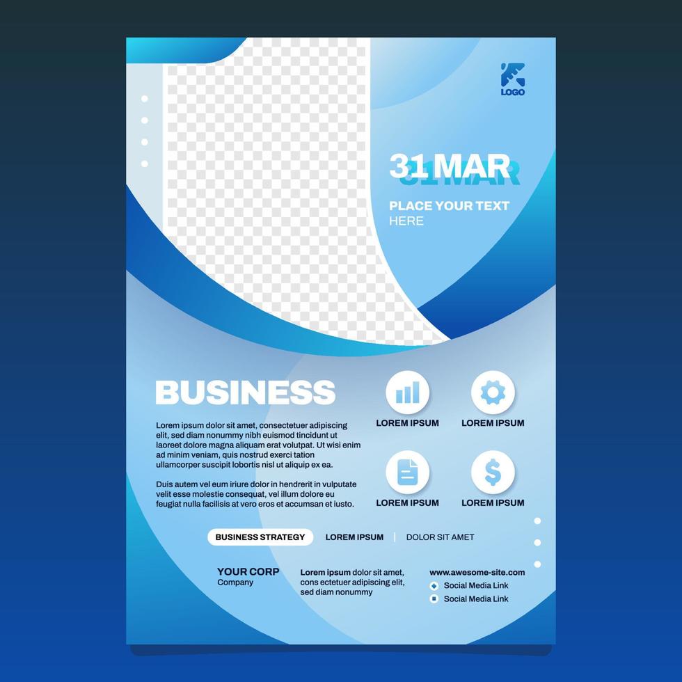Gradient Style Business Poster Template vector