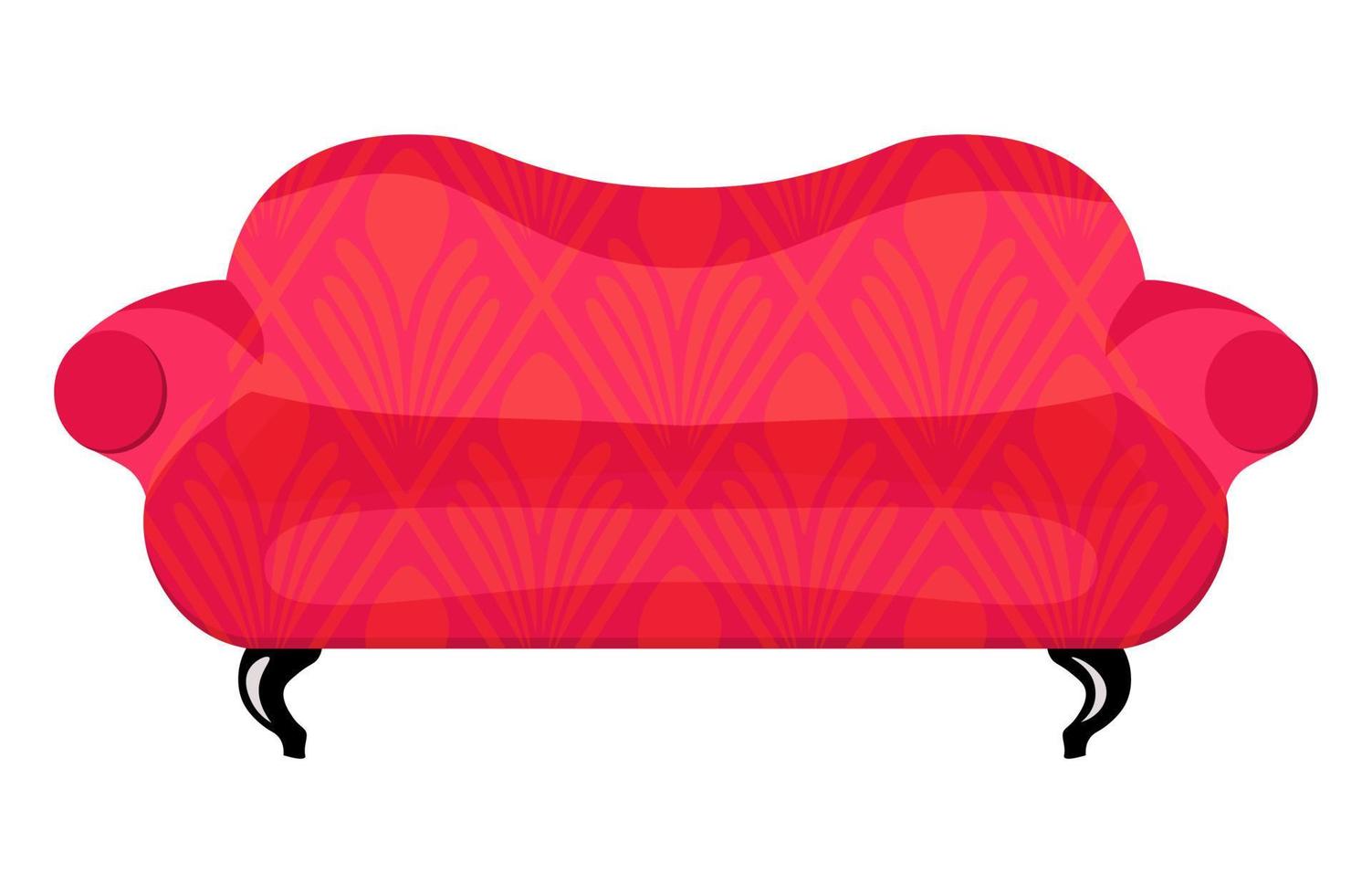 sofa in art deco style. Art Nouveau style. Comfortable pink sofa. Fashion style sticker. vector
