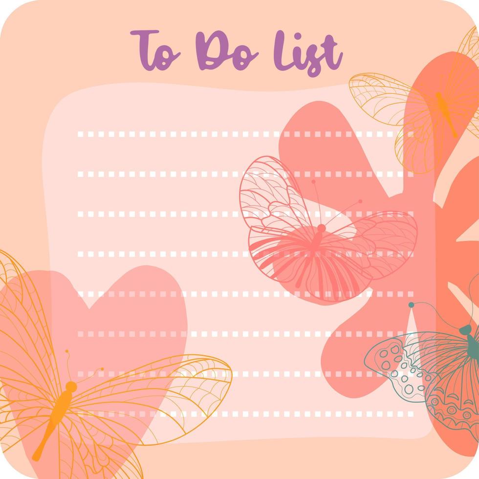 Template for agenda, schedule, planners, checklists, bullet journal, notebook and other stationery. vector