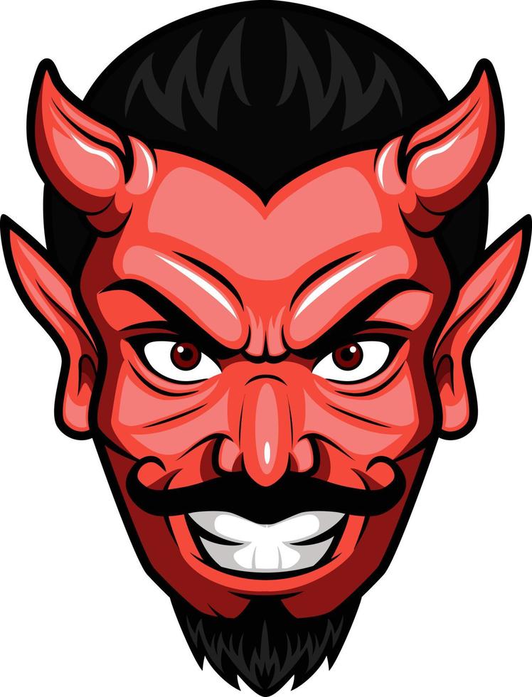 Cute devil head cartoon mascot vector