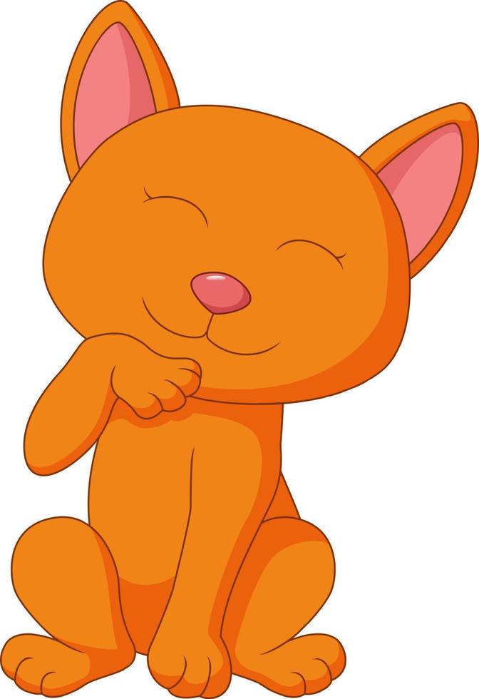 Cute cat cartoon on white background vector