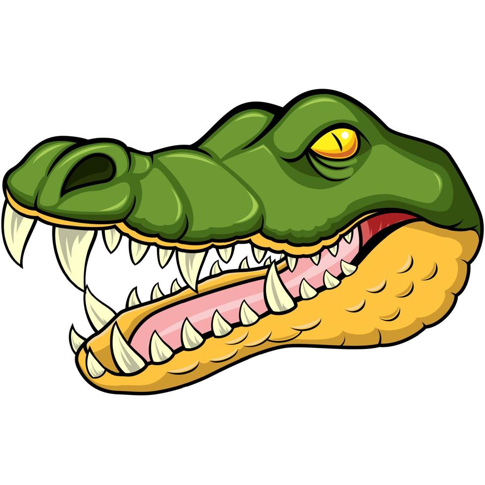 Cartoon angry crocodile head mascot vector