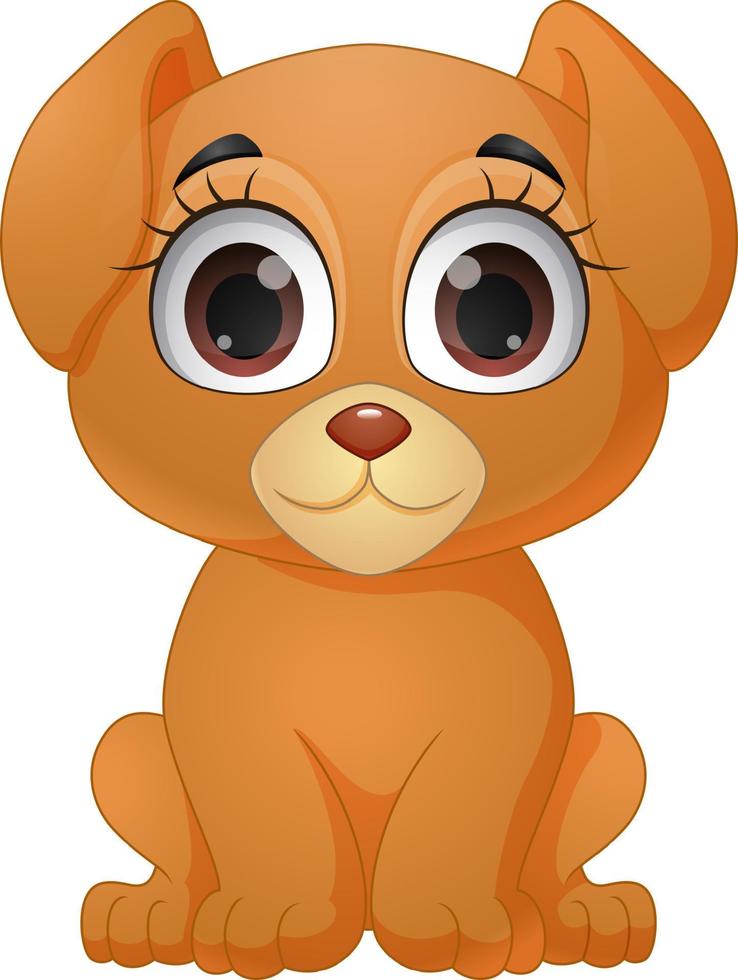 Cartoon funny dog on white background vector