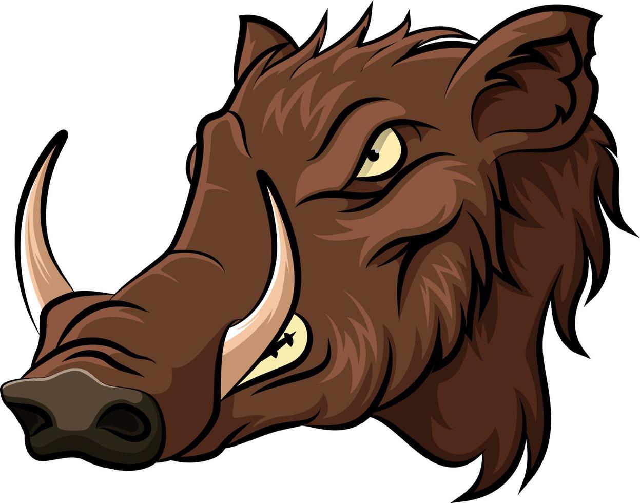 Cartoon wild boar head mascot vector