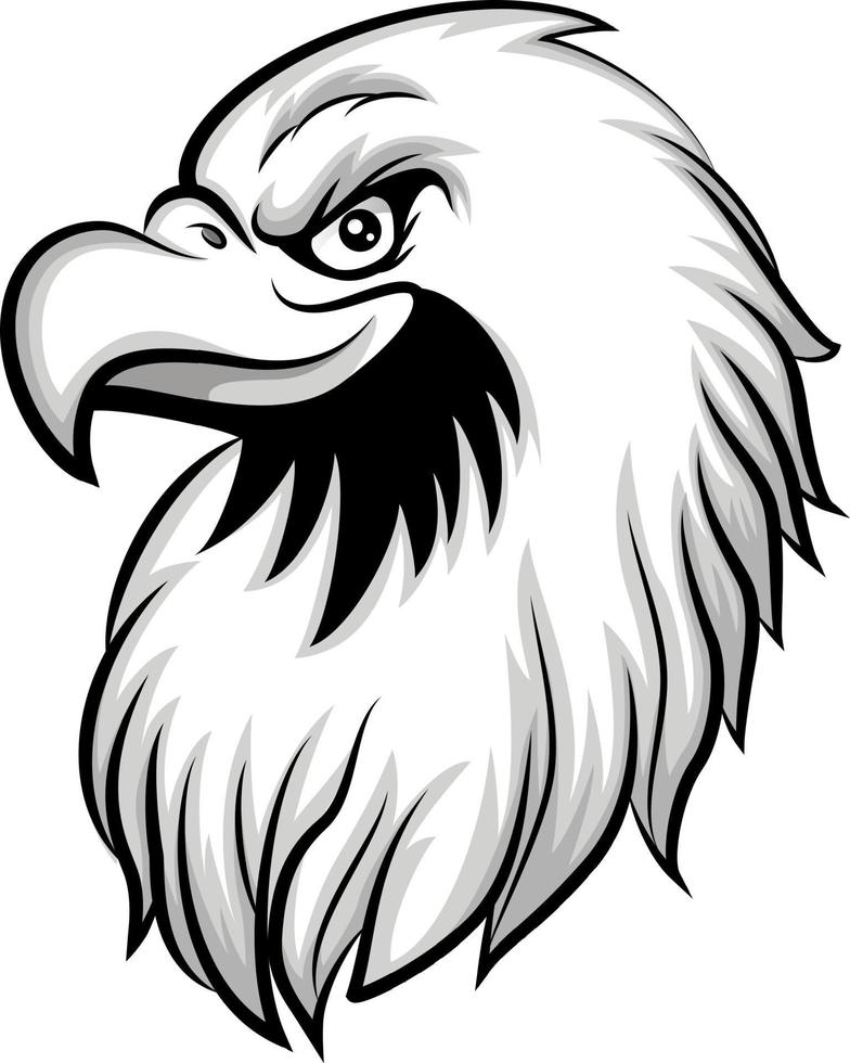 Cute eagle head cartoon mascot design vector