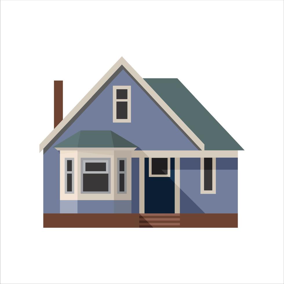 Blue house. In the style of flat. vector