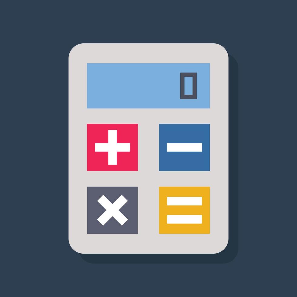 Calculator - Flat color icon. vector