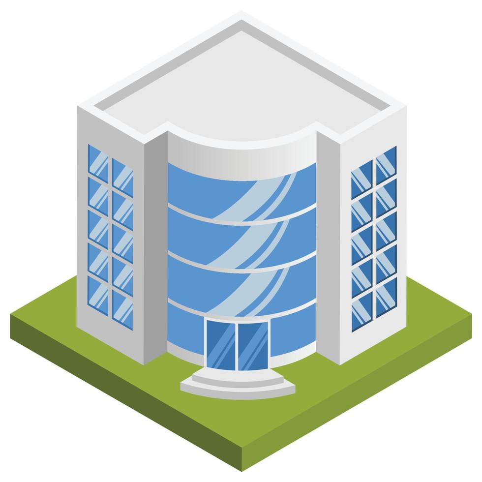 Residential building - Isometric 3D illustration. vector