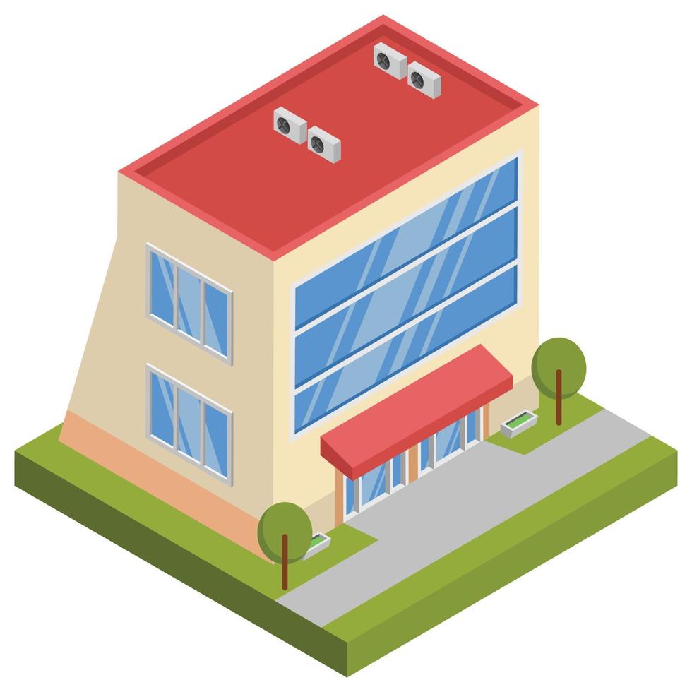 Showroom - Isometric 3D illustration. vector